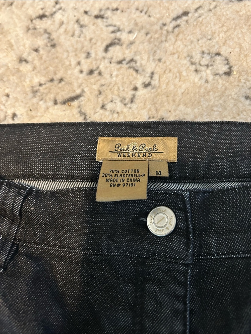 Peck & Peck Weekend womens dark wash denim Jeans size 14 cotton blend